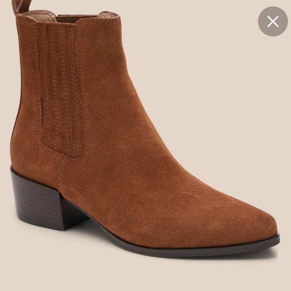 Banana Republic Suede Ankle Boots in Cognac Brown - Picture 1 of 8